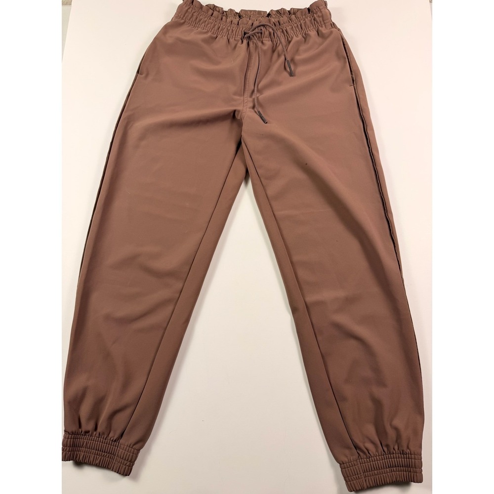 Athleta Women's Metropolis Ankle Jogger Pants Brown Stretch Mid Rise Waist Sz 2